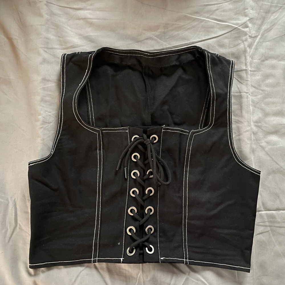 CIDER lace-up corset style top size S